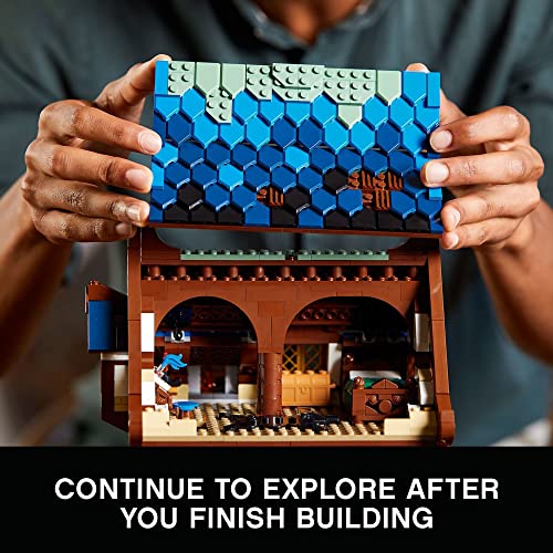 Medieval Blacksmith Building Set, 3-Level Model House with Light Brick
