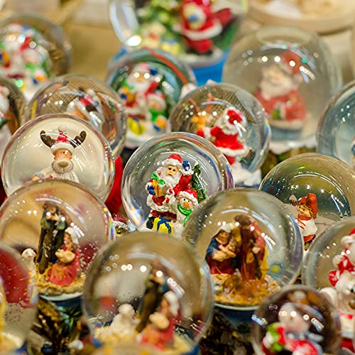 Clear Plastic DIY Snow Globes (6 Pack) - 3.6 Inch Fillable Craft Globes