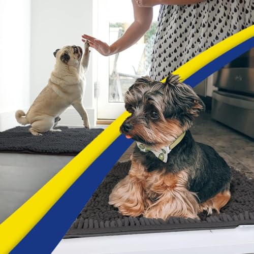 Muddy Mat Super Absorbent Door Mat Indoor Microfiber Chenille Charcoal 18"x28"