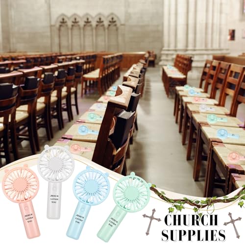 Jesus Loves You Mini Church Handheld Fan Bulk - 20 Portable Religious Fans