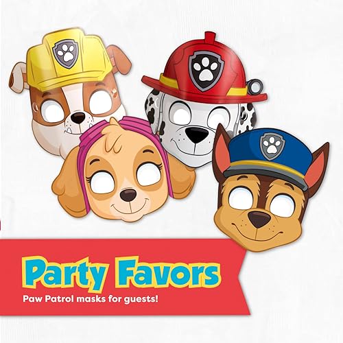 Kids Birthday Party Supplies Kit - 16 Piece Set with Plates, Masks & Decor