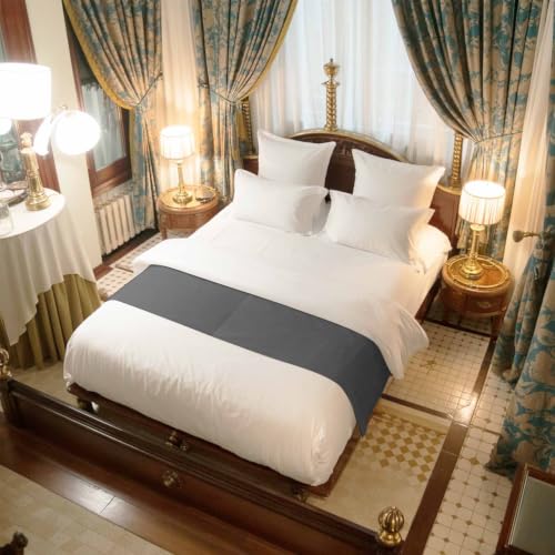Versotilahome Charcoal Satin Bed Runner Scarf - California King (102x20")