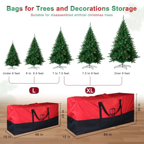 Rolling Christmas Tree Storage Bag for 7.5 Ft Trees 600D Oxford