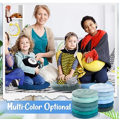12-Piece Round Floor Cushion Set, 16-Inch Soft Seating Pillows for Kids