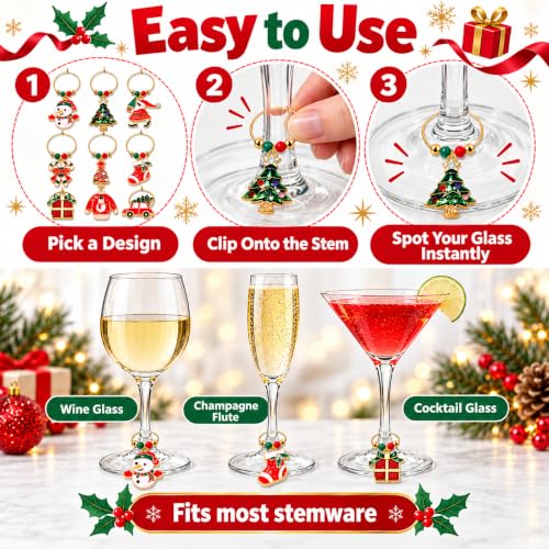 FAERLIIRY Holiday Wine Glass Charms Set of 9 Horseshoe USA Flag Rainbow Pride – Christmas Derby Party Drink Markers