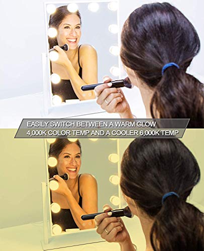 Hollywood Lighted Vanity Mirror with Dimmable LED Bulbs and Touch Control