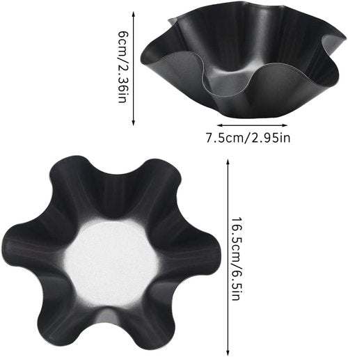 EKDJKK Taco Salad Bowl Maker - Non-Stick Carbon Steel Tortilla Shell Pans | Set of 4, 16.5x7.5x6cm