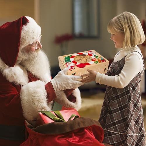 Christmas Cookie Boxes with Window, 12 Pack Gift Boxes for Cookies, Cupcakes & Treats