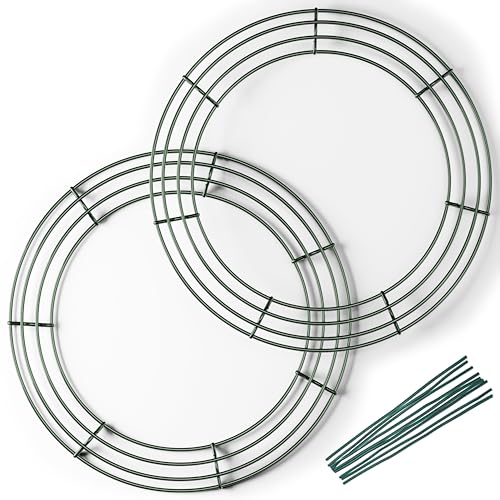 14-Inch Metal Wire Wreath Frame – 2-Pack Round Wreath Forms for DIY Crafts