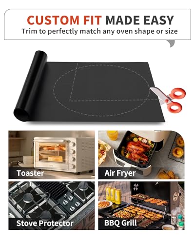 Heavy Duty Non-Stick Oven Liners (2 Pack) - 17" x 25" Reusable Oven Mats