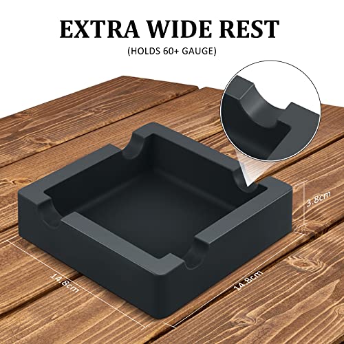 Large Silicone Cigar Ashtray for Outdoor Patio, 4-Rest Unbreakable Ash Tray
