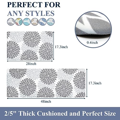 Anti-Fatigue Kitchen Rugs 2-Piece Set, Cushioned Waterproof Floor Mats