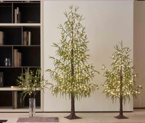 4ft Lighted Norfolk Pine Tree with 180 LED Fairy Lights - Indoor Outdoor Holiday Decor (BAOLITVINE)