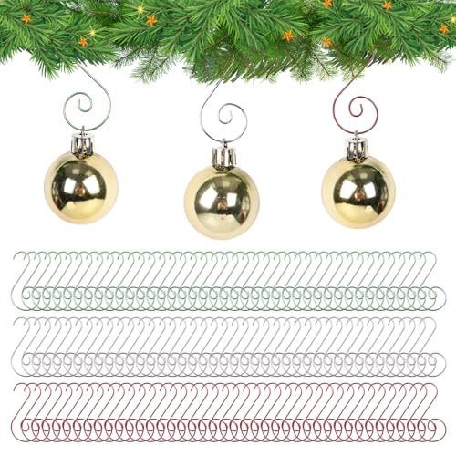 120 Pack Small Metal Christmas Ornament Hooks - S-Shape Tree Hangers