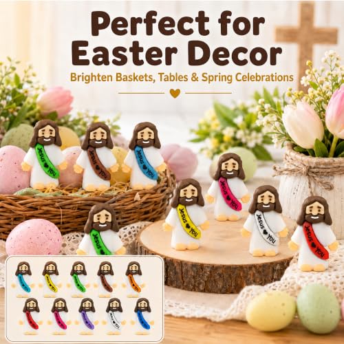 54-Pack Mini Jesus Figurines - Silicone Pocket Figures for Easter & Church
