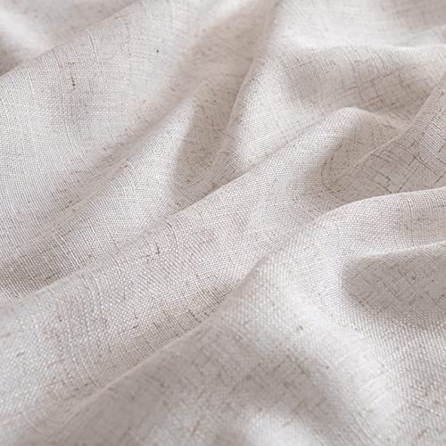 MIULEE Linen Textured Semi Sheer Curtains 52x84 Inch Rod Pocket Drapes