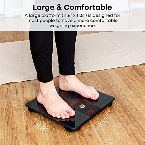 Digital Body Weight Scale, 500lb Capacity with Bluetooth App, Black