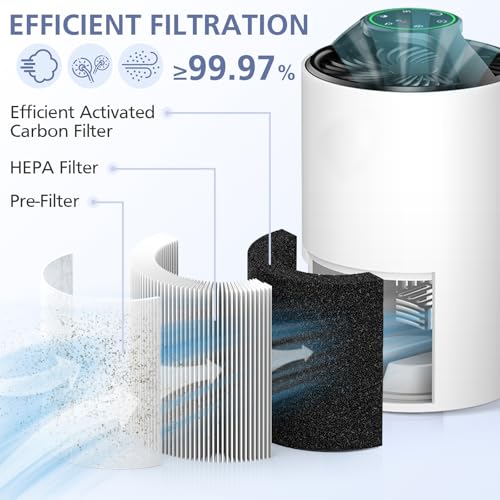 2-Pack 3-in-1 HEPA Air Purifier Replacement Filter White