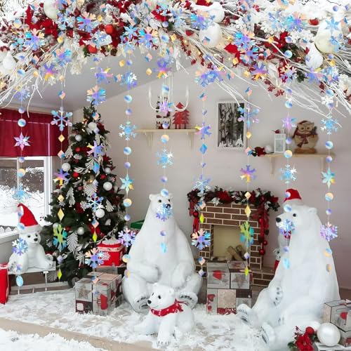 Winter Wonderland Snowflakes Decorations Garland for Frozen Party