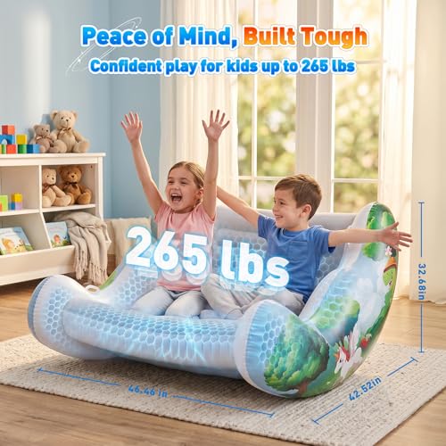 Inflatable Sensory Rocking Chair for Kids with Rechargeable Air Pump