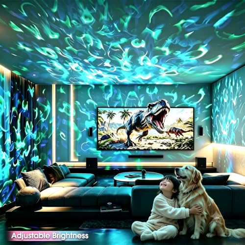 Ocean Wave Galaxy Light Projector with Remote, 8 Modes LED Night Lamp