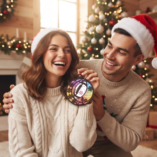 Football Christmas Ornament - 4 Inch Holiday Decor for Football Fans