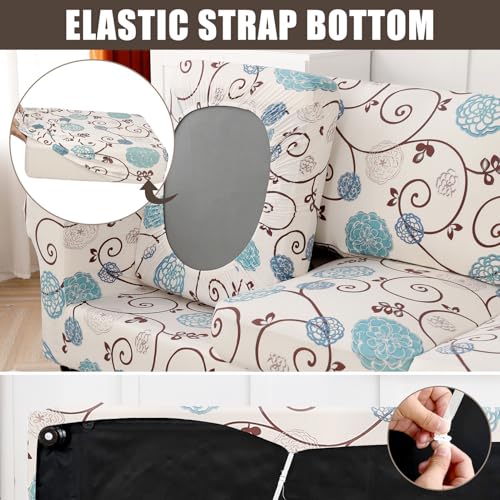 Stretch Floral Sofa Cover - 2-Piece Armchair Slipcover Set