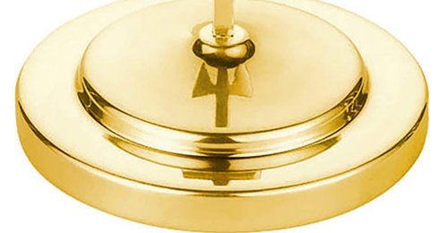 Sudbury Polished Brass Tone Bread Plate Communion Tray Cover, 6 1/2 Inch