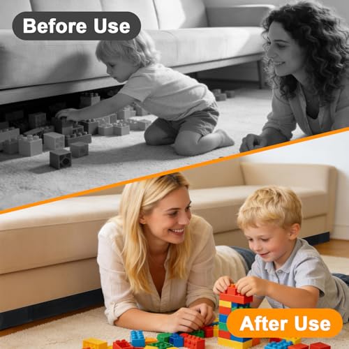 Under Couch Toy Blocker Gap Guard for Sofa and Bed, 2-Pack Adjustable Barrier