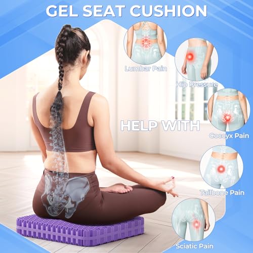 Thick Gel Seat Cushion for Office Chair, Breathable Cooling Chair Pad
