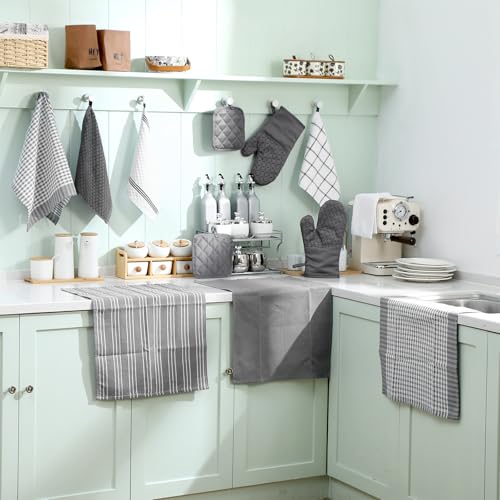 12-Piece Kitchen Essentials Set: Heat-Resistant Oven Mitts, Pot Holders & Towels