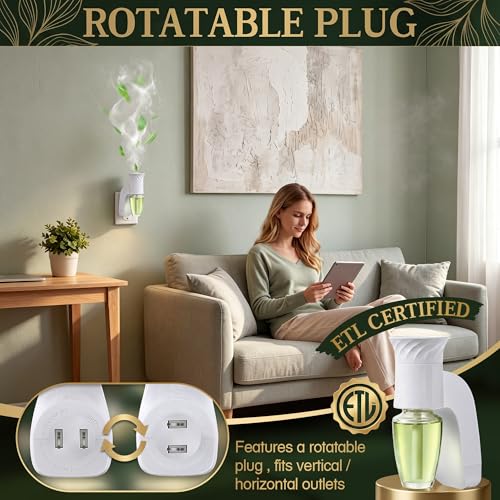 2-Pack Adjustable Wall Fragrance Plug-in Diffuser, Rotating White Plug
