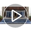 Burnt Orange Bed Runner and Pillow Covers Set - Abstract Art Queen Bed Scarf