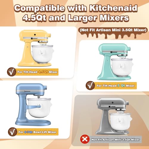 2-Quart Ice Cream Maker Attachment for Tilt-Head and Bowl-Lift Stand Mixers