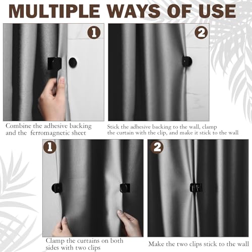 Magnetic Curtain Clips - 10 Pack Metal Curtain Weights for Light Blocking