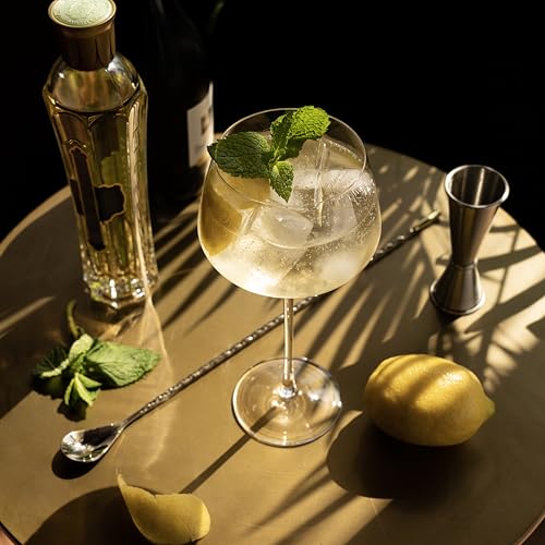 Viski Classic Angled Stemmed Cocktail Glasses Set of 2, 16 oz - Elegant Barware for Aperol & Spritz