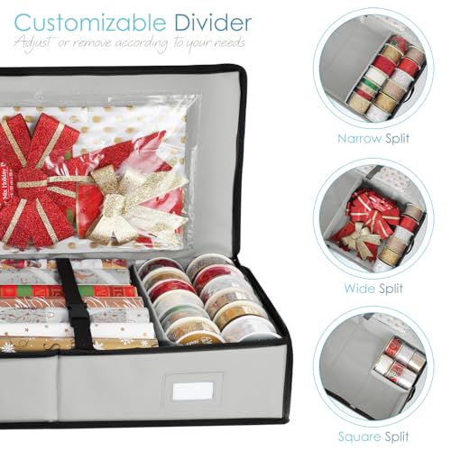 Wrapping Paper Storage Container for 40-Inch Rolls with Pockets