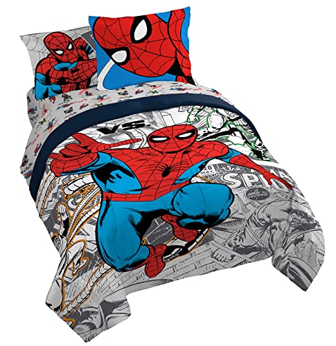 Marvel Spiderman 7-Piece Queen Bedding Set with Comforter & Sheets