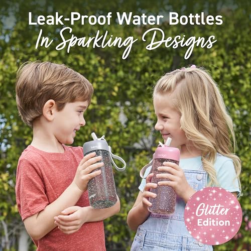 Kids Leak-Proof Water Bottle with Straw - 15 oz BPA-Free Tritan