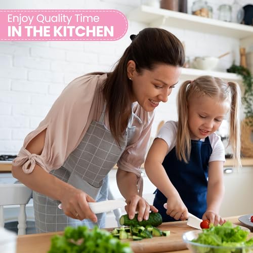 3-Piece Kids Knife Set for Safe Real Cooking and Baking - Pink