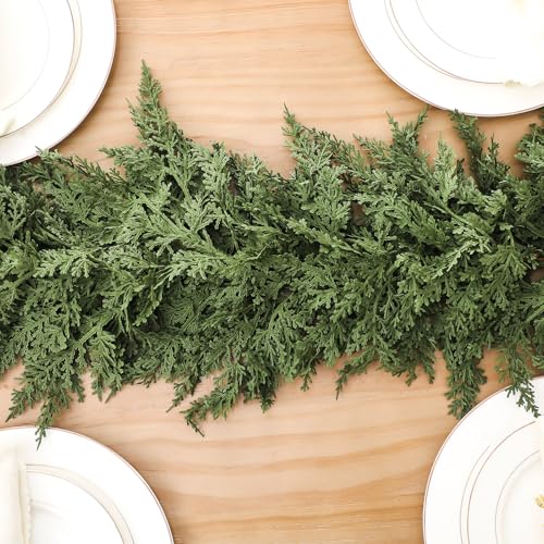Jutom 12 ft Artificial Cedar Garland Christmas Holiday Decor