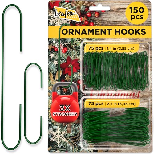 150 Pack Green Metal Christmas Ornament Hooks for Tree Decoration