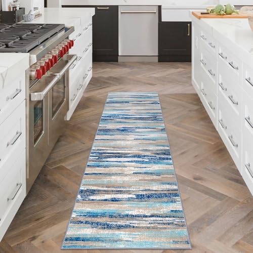 2x6 Washable Runner Rug, Non-Slip Abstract Hallway Carpet for Kitchen