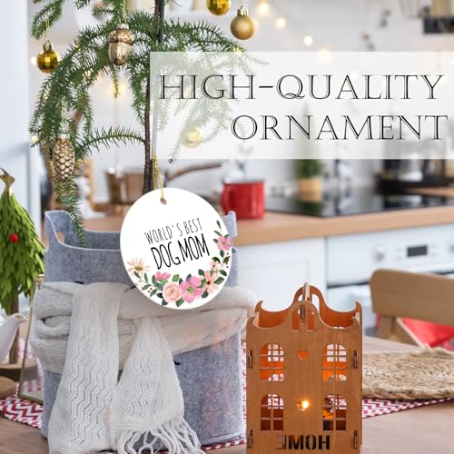 Dog Mom Ornament - Qeheb Dog Lovers Gift for Women, Christmas Hanging Ornament