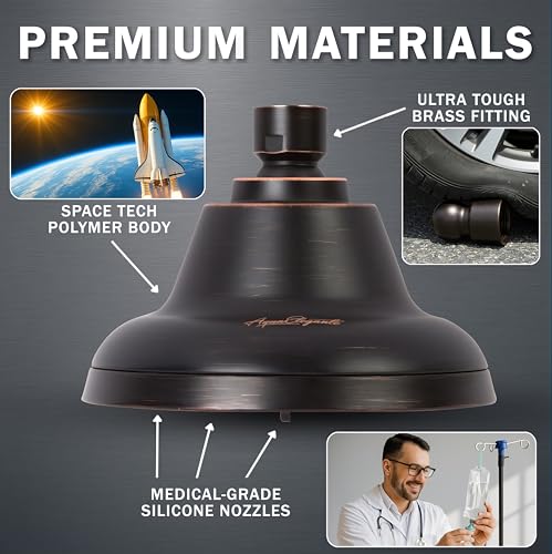 6-Setting High Pressure Massage Shower Head, Oil-Rubbed Bronze Rainfall