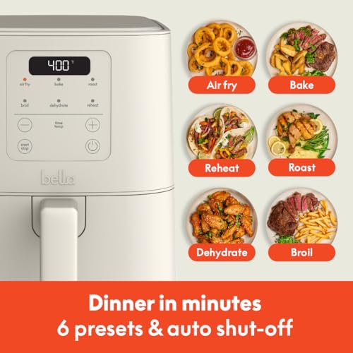 Slim 4-Quart Air Fryer with Non-Toxic Ceramic Nonstick Coating, Oatmilk