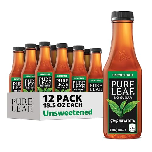 Unsweetened Real Brewed Iced Tea, Zero Sugar, 18.5 oz Bottles (12 Pack)