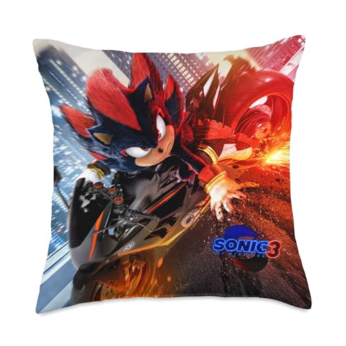 Sonic the Hedgehog 3 - Shadow Motorcycle Throw Pillow