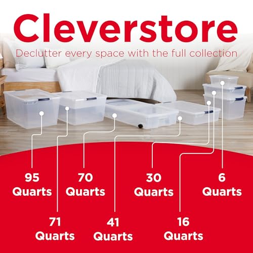 Clear Storage Bins with Lids 71 Quart 4-Pack Stackable