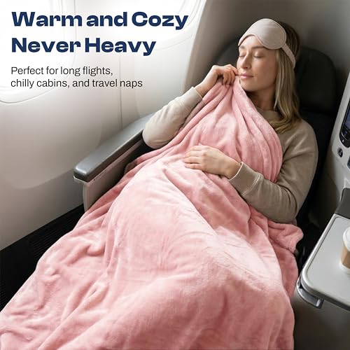 Travel Blanket and Pillow Set - Soft Microplush 2-in-1 with Clip
